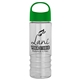 a green lid & clear bottle salute - 24 oz bottle with oval crest lid