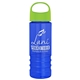 a lime green lid & transparent blue bottle salute - 24 oz bottle with oval crest lid