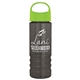 a lime green lid & transparent smoke bottle salute - 24 oz bottle with oval crest lid