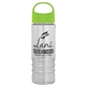 a lime green lid & clear bottle salute - 24 oz bottle with oval crest lid