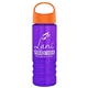 a orange lid & transparent violet bottle salute - 24 oz bottle with oval crest lid