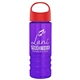 a red lid & transparent violet bottle salute - 24 oz bottle with oval crest lid