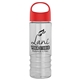 a red lid & clear bottle salute - 24 oz bottle with oval crest lid