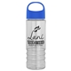 a royal blue lid & clear bottle salute - 24 oz bottle with oval crest lid