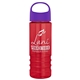 a violet lid & transparent red bottle salute - 24 oz bottle with oval crest lid
