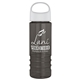 a white lid & transparent smoke bottle salute - 24 oz bottle with oval crest lid