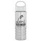 a white lid & clear bottle salute - 24 oz bottle with oval crest lid