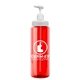 a white lid & transparent red bottle 32 oz transparent pump bottle