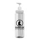 a white lid & clear bottle 32 oz transparent pump bottle