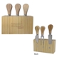 aerial view a natural 3- piece cheese cutlery tensils set, image 1 of 3