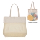 aerial view a natural promotional custom carlisle cotton market tote bag, image 1 of 5
