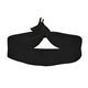 aerial view a black 3/4 fold - over elastic hair tie wristband, image 1 of 2