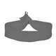 aerial view a light gray 3/4 fold - over elastic hair tie, image 1 of 2