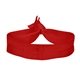 aerial view a red 3/4 fold - over elastic hair tie, image 1 of 2