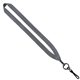 aerial view a gray 3/4 polyester lanyard with metal crimp swivel snap hook, image 1 of 2