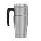 aerial view a matte steel 16 oz thermos(r) stainless king(tm) stainless steel travel mug, image 1 of 12