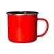 aerial view a red 17 oz retro campfire mug, image 1 of 2