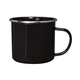aerial view a black 17 oz retro campfire mug, image 1 of 2
