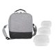 aerial view a white bag & clear container bay handy portion control lunch kit, image 1 of 2