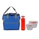 a blue bag & red container & red bottle ridge nesting infuser set
