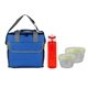 a blue bag & green container & red bottle ridge nesting infuser set