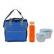 a blue bag & blue container & orange bottle ridge nesting infuser set