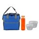 a blue bag & white container & orange bottle ridge nesting infuser set