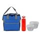 a blue bag & white container & red bottle ridge nesting infuser set