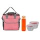 a red bag & red container & orange bottle ridge nesting infuser set