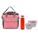 aerial view a red bag & red container & red bottle ridge nesting infuser set, image 1 of 2