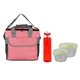 a red bag & green container & red bottle ridge nesting infuser set