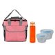 a red bag & blue container & orange bottle ridge nesting infuser set