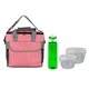 a red bag & white container & green bottle ridge nesting infuser set