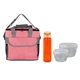 a red bag & white container & orange bottle ridge nesting infuser set