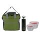 a green bag & red container & smoke bottle ridge nesting infuser set