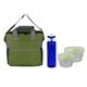a green bag & green container & blue bottle ridge nesting infuser set