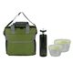 a green bag & green container & smoke bottle ridge nesting infuser set