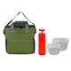 a green bag & white container & red bottle ridge nesting infuser set