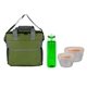 a green bag & orange container & green bottle ridge nesting infuser set