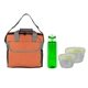 a orange bag & green container & green bottle ridge nesting infuser set