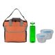 a orange bag & blue container & green bottle ridge nesting infuser set