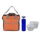 a orange bag & white container & blue bottle ridge nesting infuser set