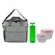 a gray bag & red container & green bottle ridge nesting infuser set