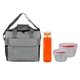 a gray bag & red container & orange bottle ridge nesting infuser set