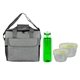 a gray bag & green container & green bottle ridge nesting infuser set