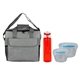 a gray bag & blue container & red bottle ridge nesting infuser set