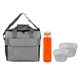 a gray bag & white container & orange bottle ridge nesting infuser set
