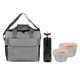 a gray bag & orange container & smoke bottle ridge nesting infuser set