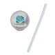 aerial view a frost case & white straw silicone straw in round container, image 1 of 3