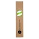 aerial view a white stripes with green 10 pack biodegradable paper straws in paper box (0.8 cm diameter), image 1 of 3